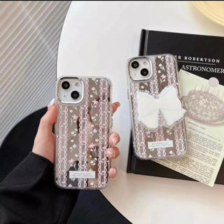 เคสหลังกระจก+แหวนโบว์