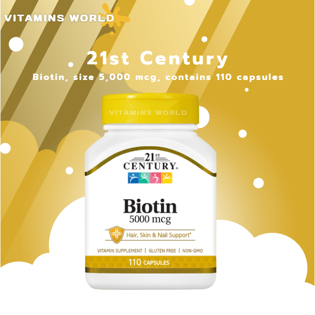 21st Century, Biotin, size 5,000 mcg, contains 110 capsules (V.285)
