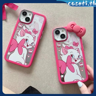 คูปองเคลม🎀เคสไอโ case for iphone 11 12 Rose Red Mary Cat ธนูสามมิติ เคส 14 13 12 11 pro max เคสมือถือกันกระแทก