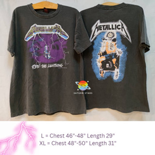 เสื้อยืดฟอก Bio Metallica - Ride the lightning (ป้าย Metallica)