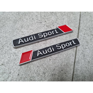 ราคาต่อ 2 ฝั่ง โลโก้ งานโลหะ ออดี้สปอร์ต แต่งด้านข้าง ขนาด 10 * 1.5 cm AUDI SPORT fender badge emblem metal logo