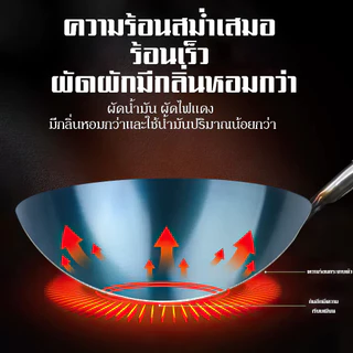 🔥พร้อมใช้งาน🔥 กระทะเหล็กเผา Seasoning กระทะเหล็ก เผา พร้อมใช้!! ด้ามไม้ เบอร์ 13–18 หนา 0.9 มม. เลือกแบบเผา/อบน้ำมัน พร้
