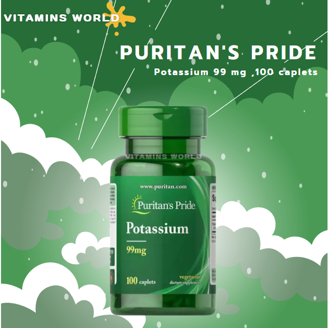 Puritan's Pride Potassium 99 mg ,100 caplets (V.820)