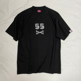 55xHaHa - Logo #2 "55X--BONE”  คอฟิต กึ่ง Oversize , Unisex