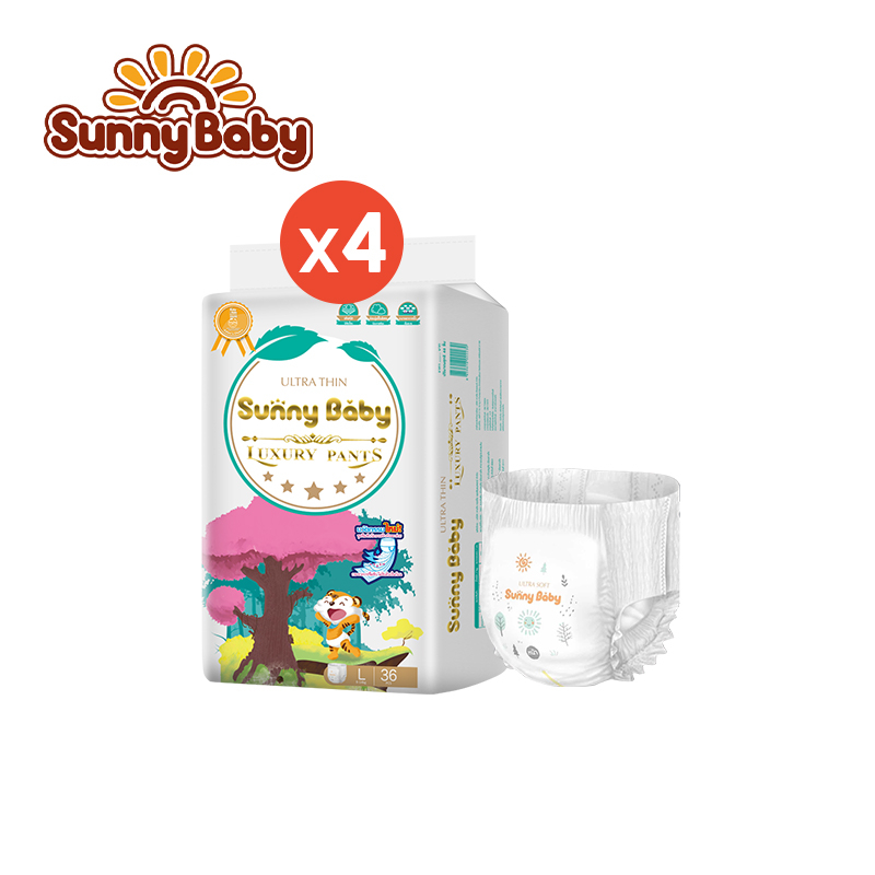 [ยกลัง] Sunny Baby Luxury Pants S-XXL (x4แพ็ค) แพมเพิสเด็กแรกเกิด ผ้าอ้อมแบบกางเกง ซึมซับได้มากกว่า - รูปที่ 6