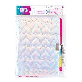 MIR12035 3C4G Quilted Locking Journal with Glitter Pen สมุดไดอะรี่ ควิลท์พร้อมปากกา