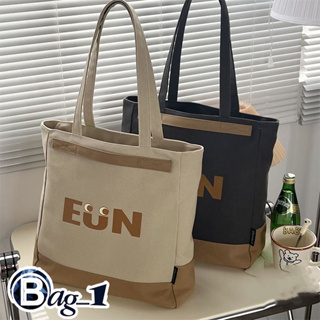 bag(BAG1918) กระเป๋าผ้าแคนวาส EUN สะพายไหล่-ถือ ใบใหญ่