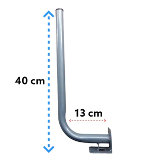 ขางอฉาก 1 นิ้ว แบบ L ยาว 13x40 cm (ออกสั้น ขึ้นยาว) สำหรับติดตั้งเสาอากาศ กล้องวงจรปิด By Thaisat