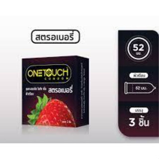 ถุงยางอนามัยวันทัช สตรอเบอรี่(3ชิ้น) 1กล่อง Onetouch Strawberry Condom