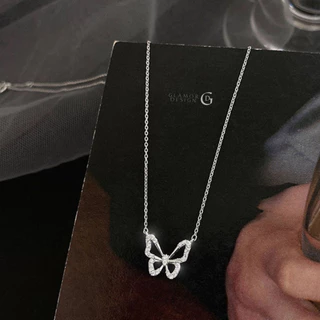 GLAMOR✨สร้อยคอเงินแท้ Gentle Butterfly สร้อยเงินแท้ สร้อยแฟชั่น จี้สร้อยคอ สร้อยคอเงิน925 สร้อยเพชร