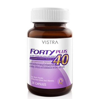 VISTRA FORTY PLUS - วิสทร้า ผลิตภัณฑ์เสริมอาหารผงจมูกถั่วเหลืองผสมสารสกัดจากตังกุย, วิตามินรวม และน้ำมันอีฟนิ่งพริมโรส