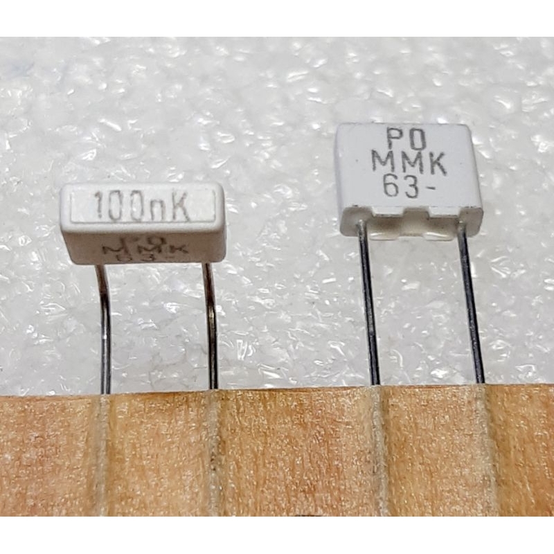 EVOX MMK 0.1uf 100nf 104 63V Polyester Film Capacitor ตัวเก็บปรจุ ชนิด โพลีเอสเตอร์ คาปาซิเตอร์