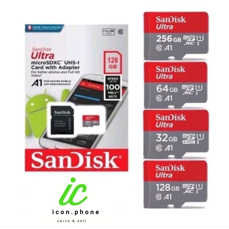 SanDisk Ultra MicroSD 64 GB การ์ดหน่วยความจำ