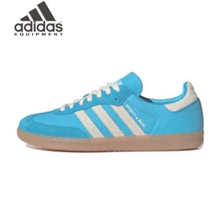 Sporty &amp; Rich x adidas orginals Samba Blue and whit ของแท้ 100 % style Running shoes sneakers