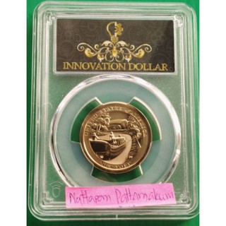 ตลับเกรด PCGS PR69 2021-S American $1 Innovation NY Rev PR Erie Canal