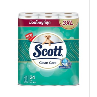 Scott สก๊อตต์ คลีนแคร์ กระดาษชำระ 3XL หนานุ่ม3ชั้น 24ม้วน