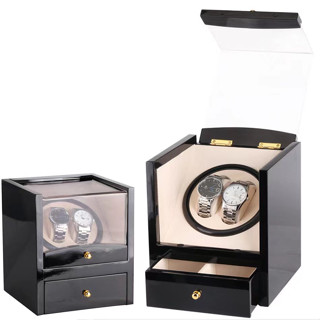 *พร้อมส่ง*กล่องหมุนนาฬิกา 2 เรือน Watch Winder กล่องใส่นาฬิกา Watch Box กล่องนาฬิกา กล่องหมุนนาฬิกาอัตโนมัติ W115B