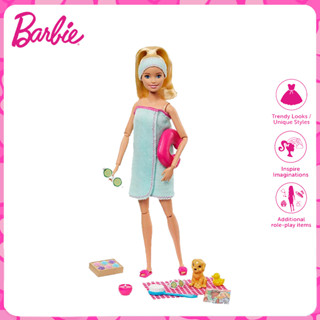 🎀Barbie Doll ของเล่นบาร์บี้แบบอินเทอร์แอคทีฟสำหรับอาบน้ำกิจกรรมแต่งตัวเล่นโยคะเด็กผู้หญิง