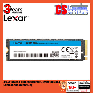 LEXAR NM610 PRO 500GB PCIe/NVMe GEN3x4 (LNM610P500G-RNNNG)