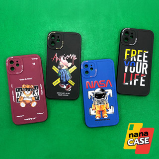 ไอโฟน 7+ 11 ซัมซุง A12 A14(5G) A24(5G) เคสมือถือนิ่ม TPU กันเลนส์กล้องนูนสีพื้นพิมพ์ลายการ์ตูนเท่