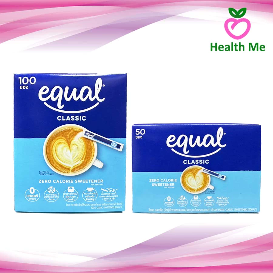 โฉมใหม่!!! Equal Classic Sweet Taste 100Sachets อิควล ผลิตภัณฑ์ให้ความหวานแทนน้ำตาล 50ซอง / 100 ซอง