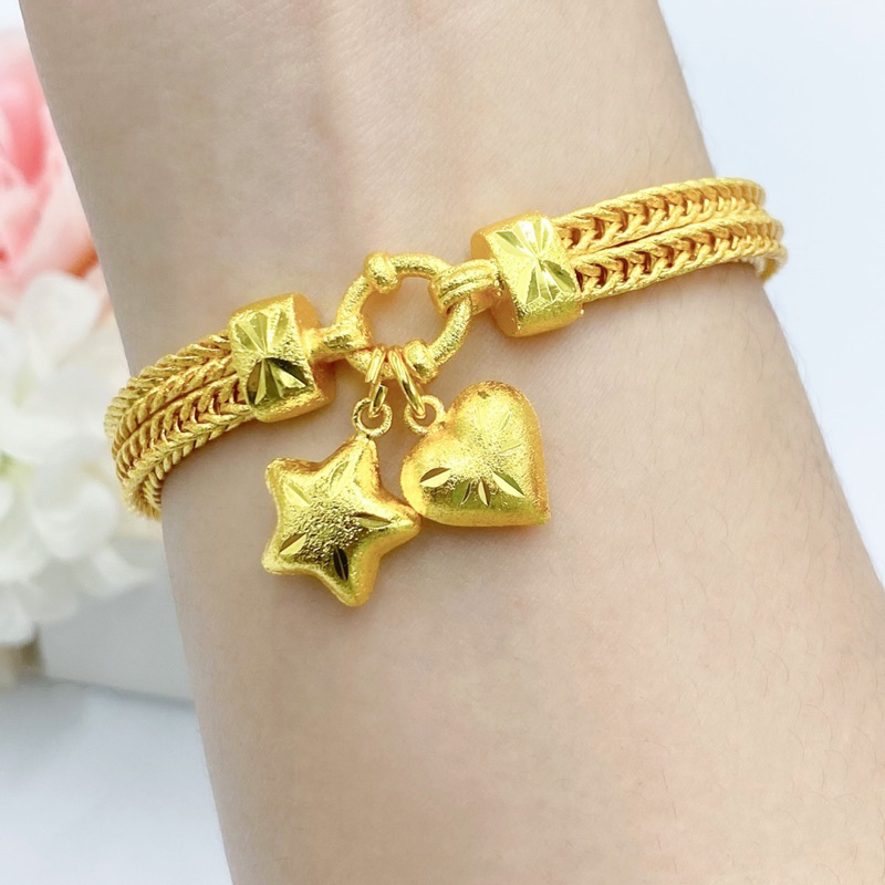 สร้อยข้อมือทอง ทองโคลนนิ่งเหมือนแท้  น้ำหนัก2บาท ทองชุบ เครื่องประดับ 0405