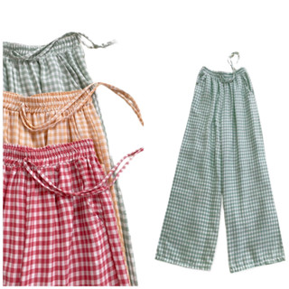 GINGHAM PANTSกางเกงขายาวผ้าสปัน