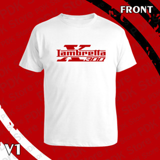 เสื้อยืด คอกลม แขนสั้น Lambretta X300 logo สกรีน Flex pu  ขอบสวย คมชัด ผ้า cotton 100%