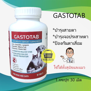 GASTOTAB อาหารเสริมบำรุงสายตาสุนัขและแมว บำรุงจอประสาทตา ป้องกันตาเสื่อม (1 กระปุก 30 เม็ด)