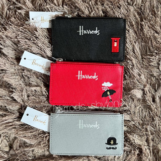 (ลดเพิ่ม10% ทักแชทเพื่อรับโค้ด) Harrods * พร้อมส่ง * Card holder สีดำ/เทา/แดง ของแท้ 100% จากอังกฤษ🇬🇧