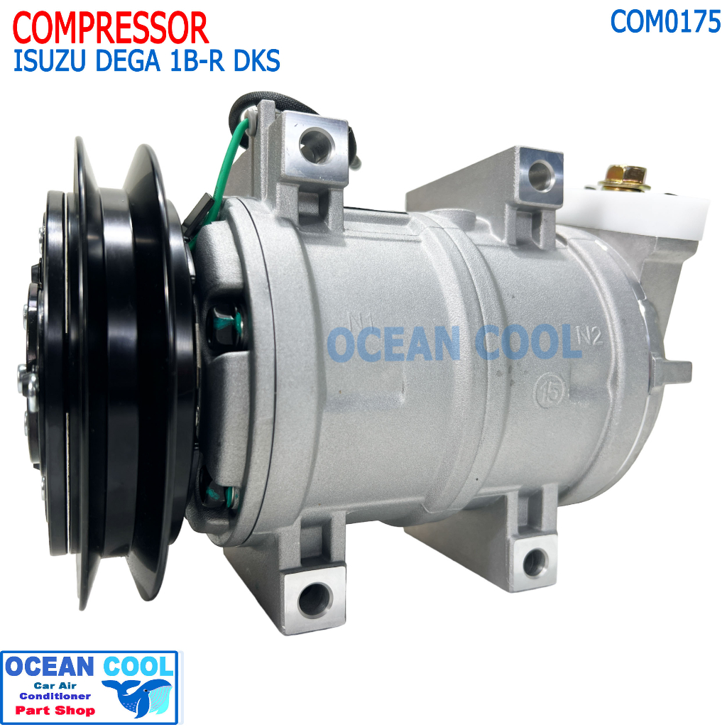 คอมเพลสเซอร์ อีซูซุ เดก้า 1B-R DKS PC200-8 (ท่อแอร์เอียงขวา) COM0175 COMPRESSOR ISUZU DECA STAL (ใหม