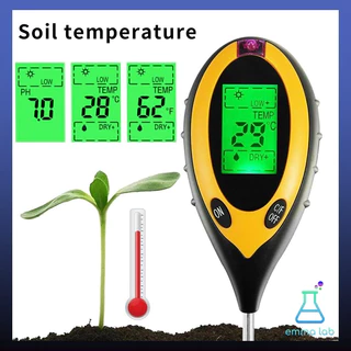 เครื่องวัดค่าดิน 4in1 pH ความชื้น อุณหภูมิ แสง จอดิจิตอล LCD Moisture Sunlight PH Soil Tester Meter Digital