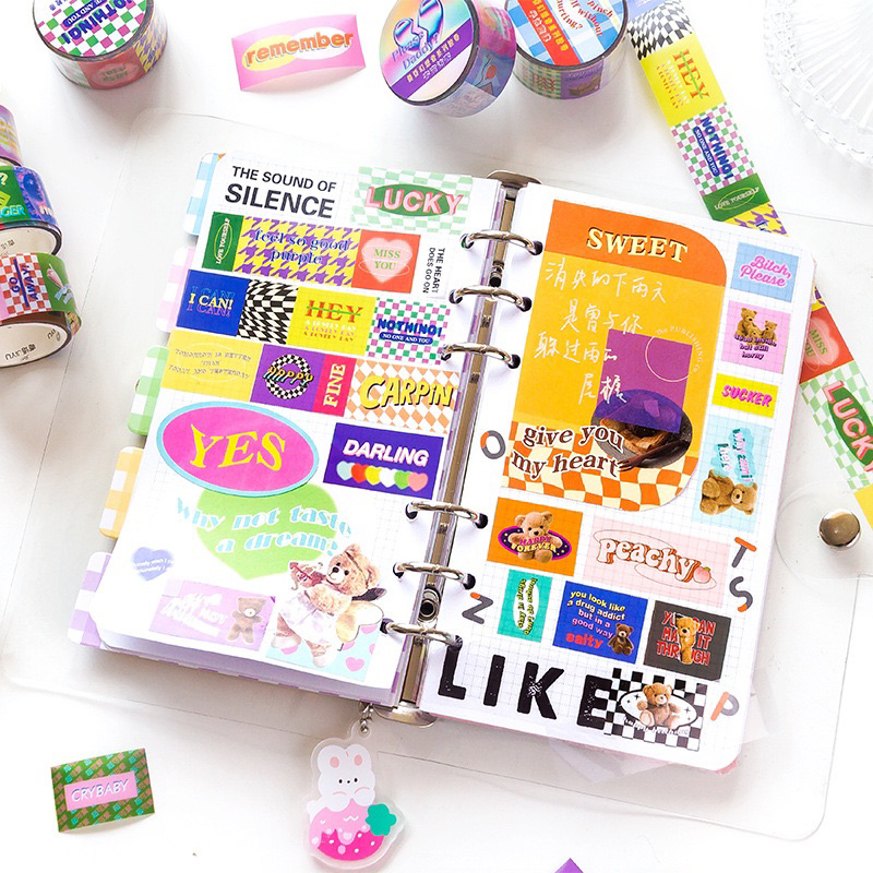 💥ล้างสต๊อก💥(353)สติกเกอร์เทปแนว cool kids สีสดใส - รูปที่ 6