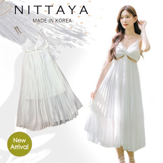 ราคาถูกที่สุด!! NITTAYA เดรสสายเดี่ยวเว้าใต้อก ช่วงกระโปรงเป็นผ้าพีช