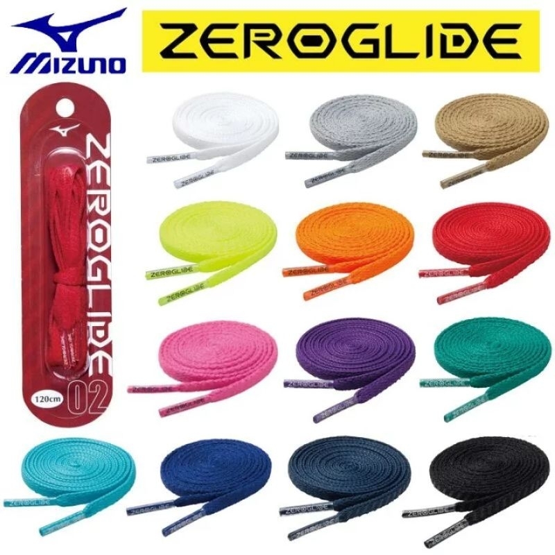 เชือกรองเท้า Mizuno Zeroglide กันลื่น กว้าง 4 มิล. แท้💯%