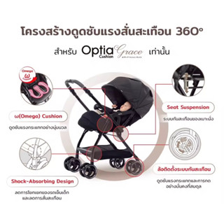 (มือสอง ศูนย์ไทย2022) รถเข็นเด็ก Aprica Optia premium ตัวท้อปสุดของ Aprica ใช้มือเดียว1ปี ใช้น้อย