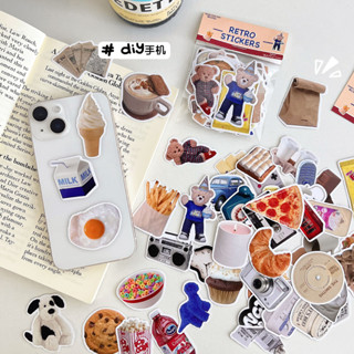 (พร้อมส่ง🐻) สติ๊กเกอร์ 50 ชิ้น Stickers Ins style gourmet bear dessert