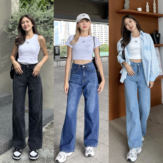 [ลดเหลือ 471.- กรอกโค้ด 30DD915] NICHARISSHOP - กางเกงยีนส์ทรงกระบอก รุ่น Freddy Jeans