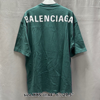 Balenciaga unisex logo back โลโก้ด้านหลัง t-shirt tee เสื้อยืด แขนสั้น โอเวอร์ไซส์ บาเลนเซ๊ยก้า ของแท้ สีเขียว