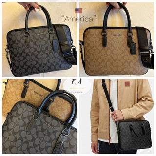 U.S OUTLET coach แท้  LIAM Classic C Logo Pattern Mens Briefcase Laptop Bag กระเป๋าถือ CJ630