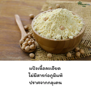แป้งถั่วลูกไก่ออร์แกนิค ไม่มีกลูเตน 300 800 กรัม จากถั่วลูกไก่แท้ 100% ไม่ผสม แป้งถั่วชิคพี Organic Chickpea powder
