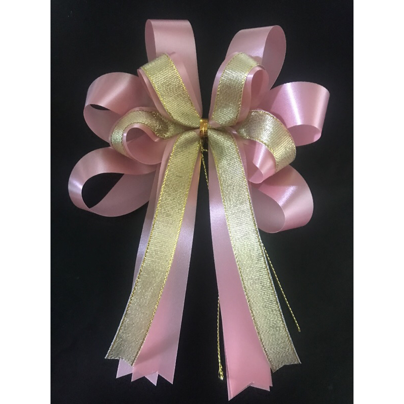 10 ชิ้น โบว์สำเร็จ รหัสสี P/G (Pink-โกลด์ -ทรายทอง)