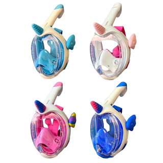 หน้ากากดำน้ำเด็ก Full face snorkel mask for kids หน้ากากดำน้ำแบบเต็มหน้าเด็ก/หน้ากากดำน้ำแบบไม่ต้องคาบท่อเด็กไซส์ XS