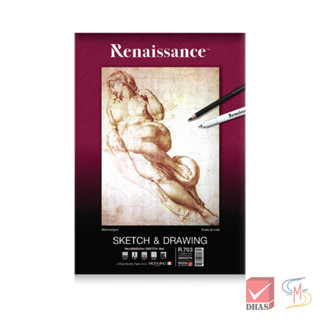 สมุดสเก็ต ขนาด A4 (สันกาว) R703 (60แผ่น) Renaissance &amp; Fabriano