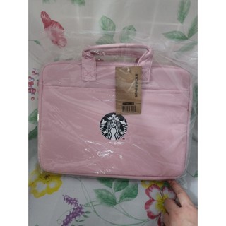 กระเป๋าใส่โน๊ตบุ๊ค Starbucks Taiwan สีชมพู