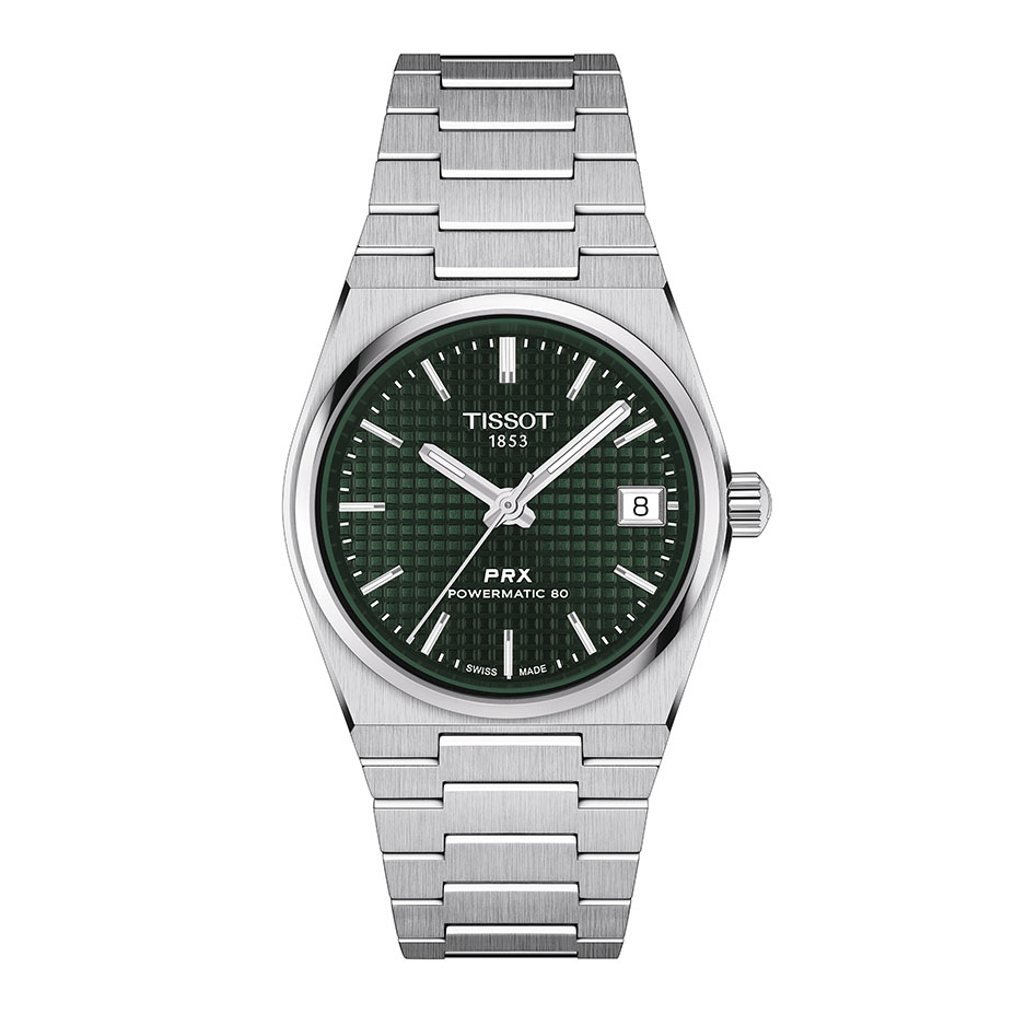 Tissot PRX 35mm Powermatic 80 ทิสโซต์ พีอาร์เอ็กซ์ สีเขียว T1372071109100 นาฬิกาผู้หญิงผู้ชาย