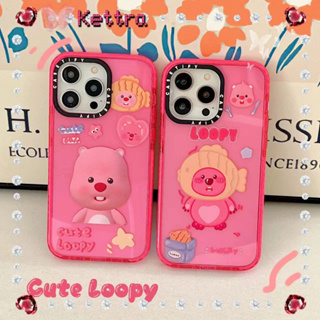 💜Kettra💜การ์ตูน Loopy สีชมพู เคสใส iPhone 11 14 pro max ป้องกันการหล่น ขอบเต็ม รุ่นคู่ น่ารัก case for iPhone 12 13