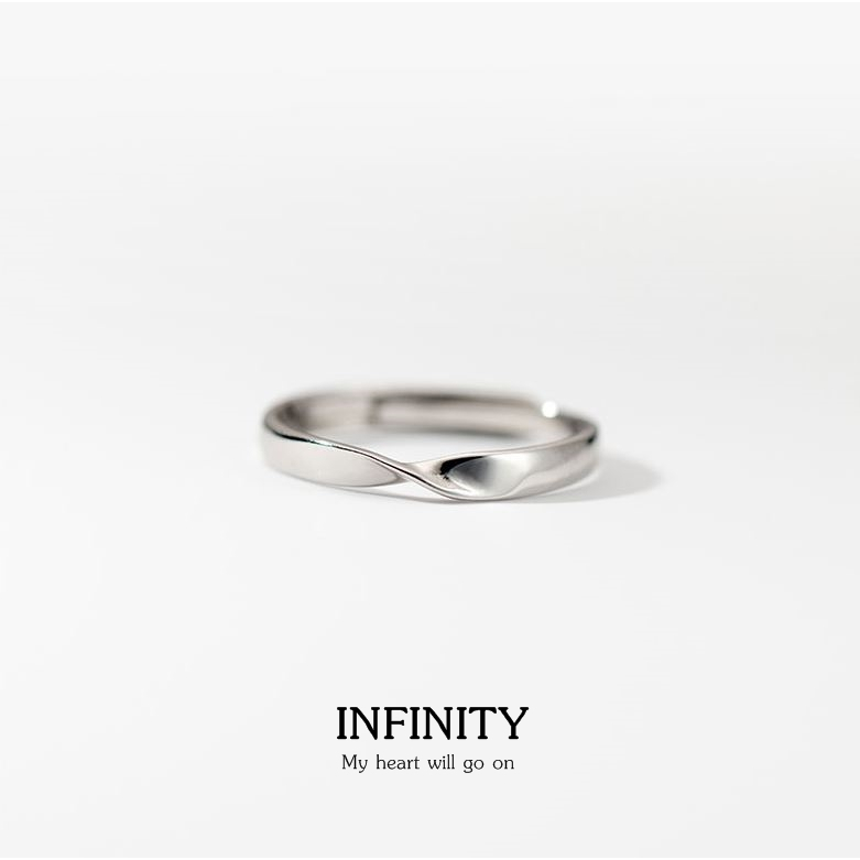 Infinity love RGS-999-061 แหวนเงินแท้ 99.9% อินฟินิตี้ ผิวเกลี้ยงมันเงา เนื้อเงินเกรดพีเมี่ยม