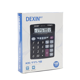 DEXIN KK-111-12 เครื่องคิดเลขสีดำ จอใหญ่ 12 หลัก ใช้พลังงานจากพลังงานแบตเตอรี่ วัสดุพลากสติก แข็งแรง ทนทาน พกพาสะดวก