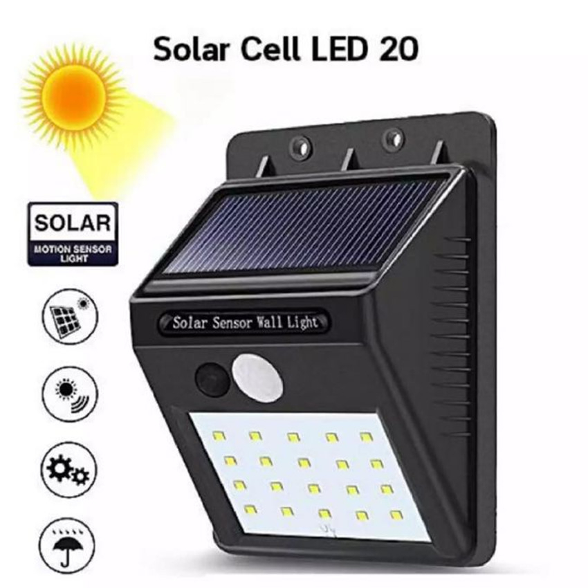 ไฟโซล่าเซลล์ solar LED ไฟติดผนัง ไฟเซ็นเซอร์ solar cell โซล่าเซลล์ solar light ไฟติดผนังโซล่าเซลล์ พ